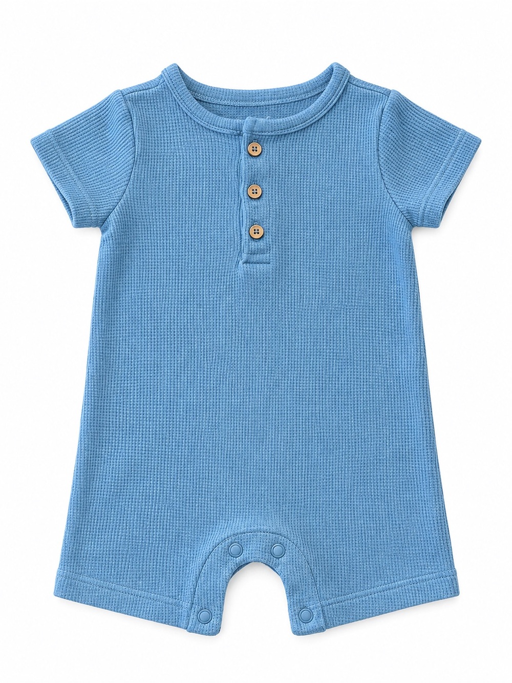 Carter’s Baby Boy Blue Waffle Knit Henley Romper 6 Months